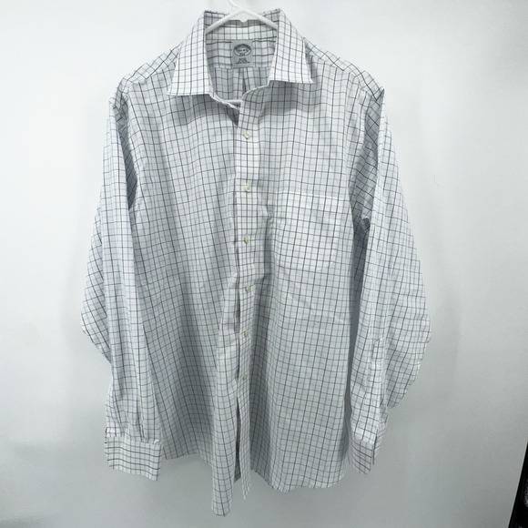Brooks Brothers Other - Brooks Brothers 346 Mens Dress Shirt 16 1/2-4/5‎ Blue Plaid Non Iron Cotton